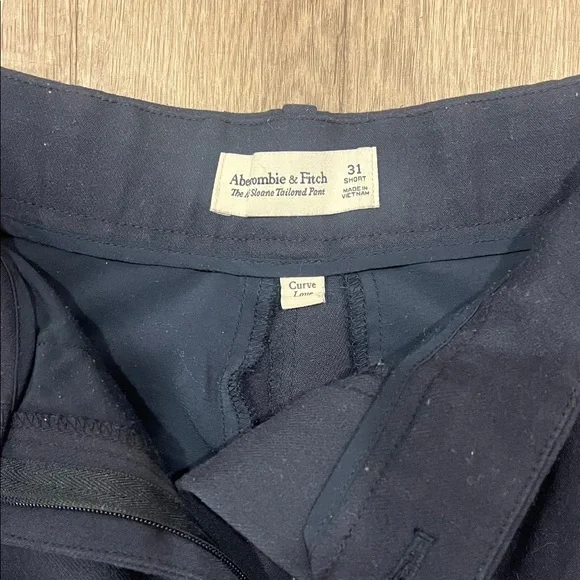 A&F Navy Wide-Leg Trousers - Picture 3 of 5